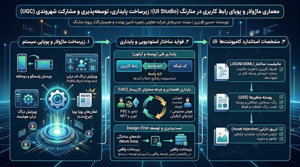 معماری ماژولار و پویای رابط کاربری در متارنگ (UI Studio)؛ زیرساخت پایداری، توسعهپذیری و مشارکت شهروندی (UGC)