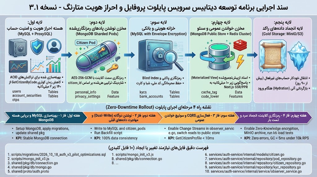سند اجرایی برنامه توسعه دیتابیس سرویس پایلوت پروفایل و احراز هویت متارنگ